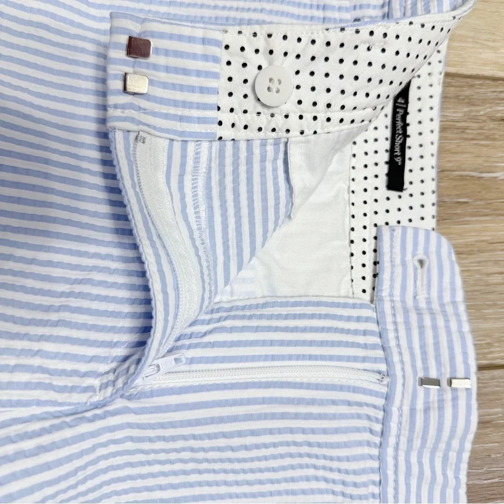 #12)  Talbots Blue and White Striped Women 9” Shorts